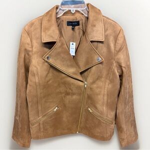 Talbots Faux Suede Moto Jacket Women’s Size 18 #5535